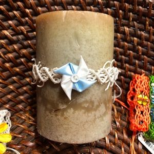 Candle decor lace wreath adjustable crystal NEW
